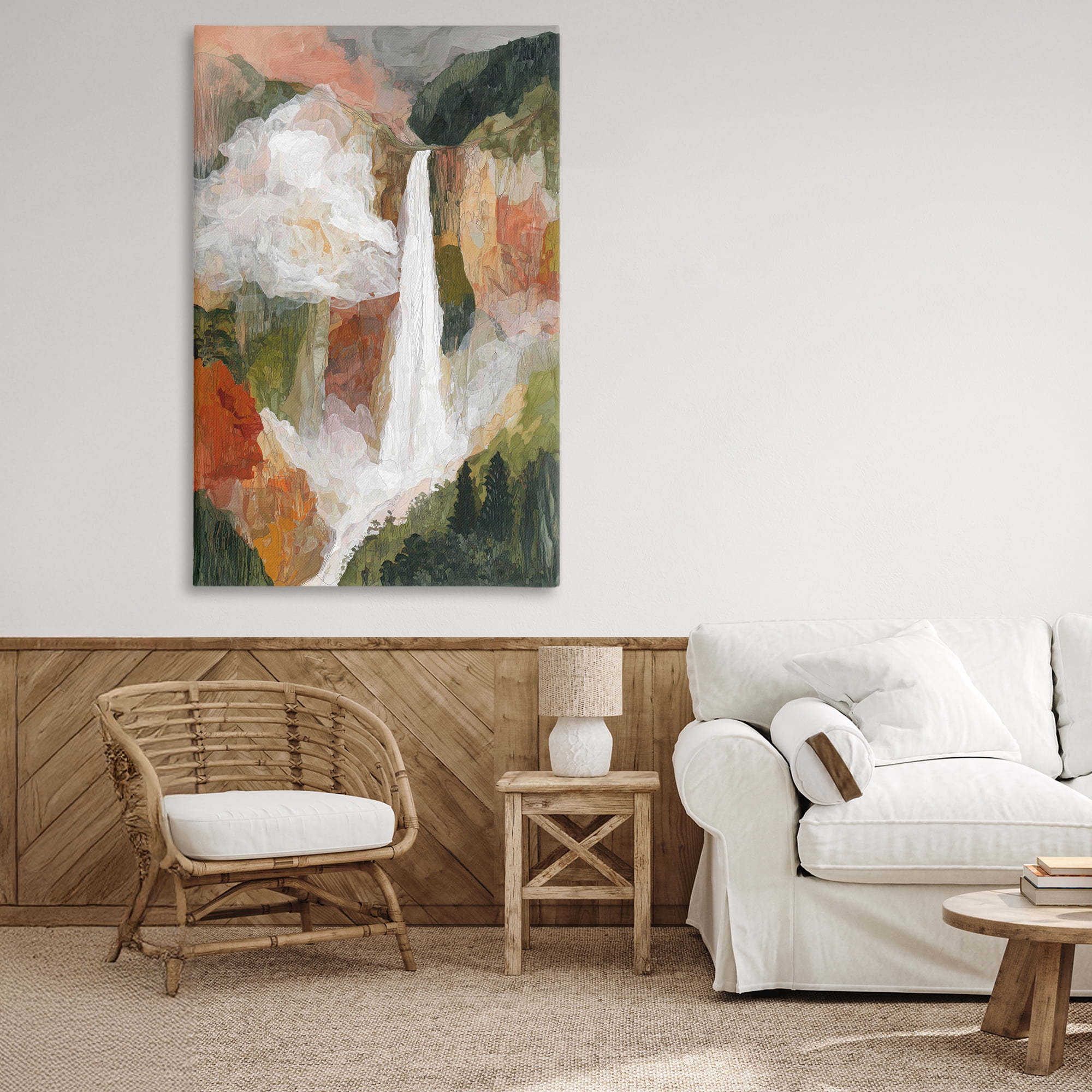 Stupell Industries Mountain Waterfall Landscape Canvas Wall Art, design by Chromatic Storm Studio