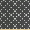 thumbnail image 1 of Floral Fabric by the Yard, Neutral Pattern with Continuous Squares and Quatrefoil Petal Motif, Decorative Upholstery Fabric for Sofas and Home Accents, Grey Pale Grey and White by Ambesonne, 1 of 4