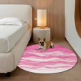 thumbnail image 2 of Round Rugs 7Ft, Pink Ombre Round Area Rug Washable Indoor Throw Carpet, Modern Moire Abstract Art Luxury Large Non Slip Circle Rug for Dining Room Playroom Home Decor Aesthetic, 2 of 8