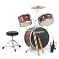 thumbnail image 3 of 3 Piece Kids Drum Set, Junior Drum Set for Beginners with Bass Tom Snare Drum, 14.76 Inch Drum Kit with Snare, Cymbal, Drumsticks, Adjustable Seat (Red), 3 of 8