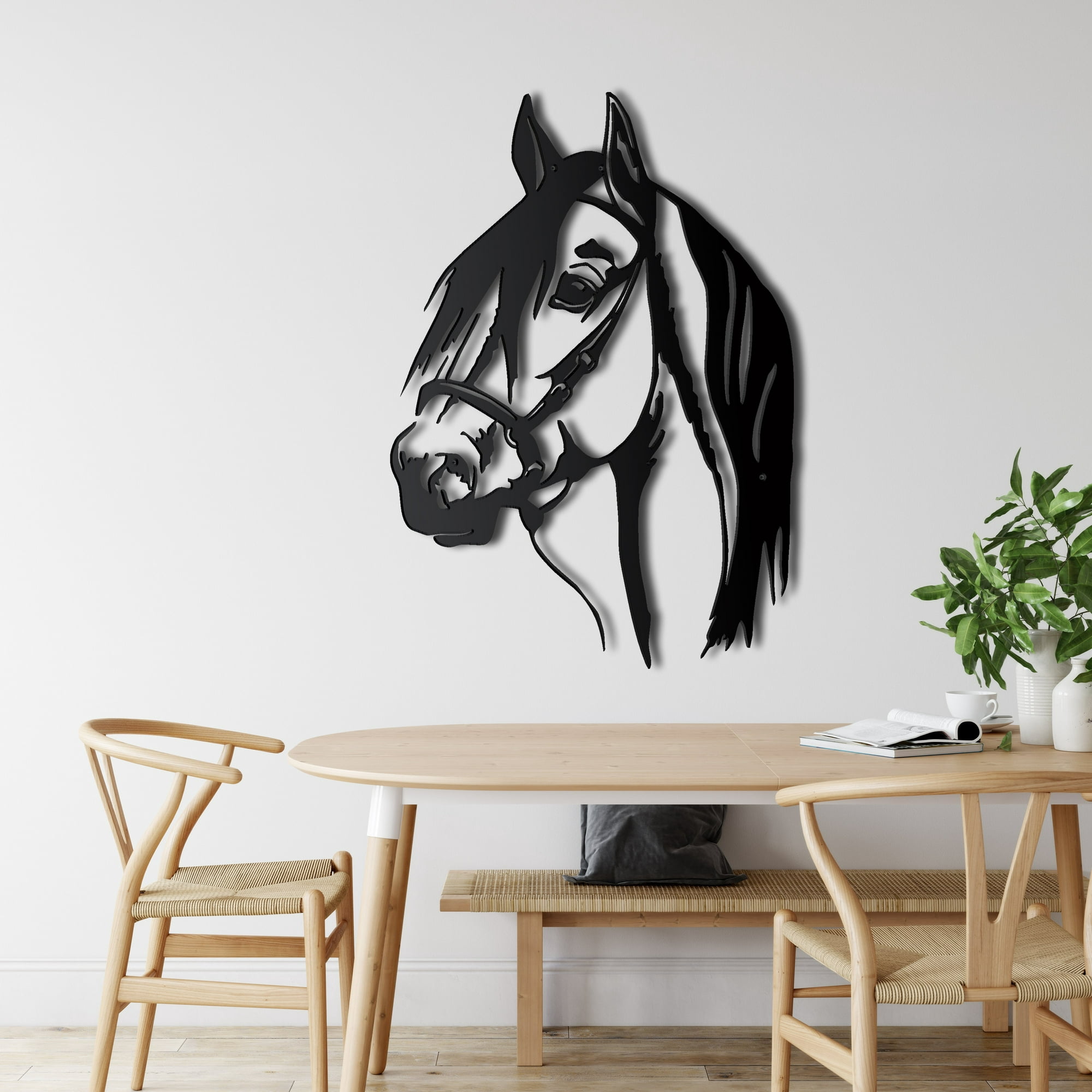 Horse Head Metal Wall Art for Home and Outside - Wall-Mounted ...