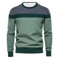 thumbnail image 2 of HBFAGFB Chemises à Manches Longues pour Hommes Col Rond Tops à Blocs de Couleur Vêtements de Mode Simples Vert Taille 2TG, 2 of 3