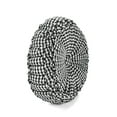 thumbnail image 2 of Gingham Check Yarn Dyed Pleated Decorative Pillow Off White/Black Single 14" Diameter, 2 of 9