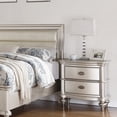 thumbnail image 5 of Antique Silver or Beige / White 2-Drawer Bedside Table of Classic Style with Plywood, 5 of 7