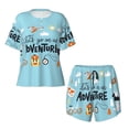 thumbnail image 4 of Picia Let's Go on an Adventure Pajamas Sets for Women Soft Short-Sleeved Pjs with Lounge Shorts Two Piece Sleepwear-Medium, 4 of 9
