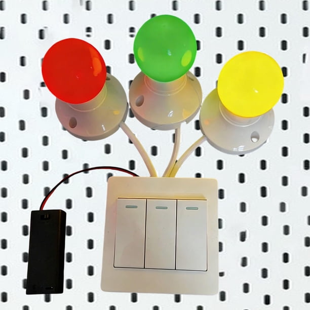 Tablero sensorial con interruptor de luz, accesorio para tablero de actividades, juguetes educativos de aprendizaje temprano para niños pequeños en rojo amarillo verde