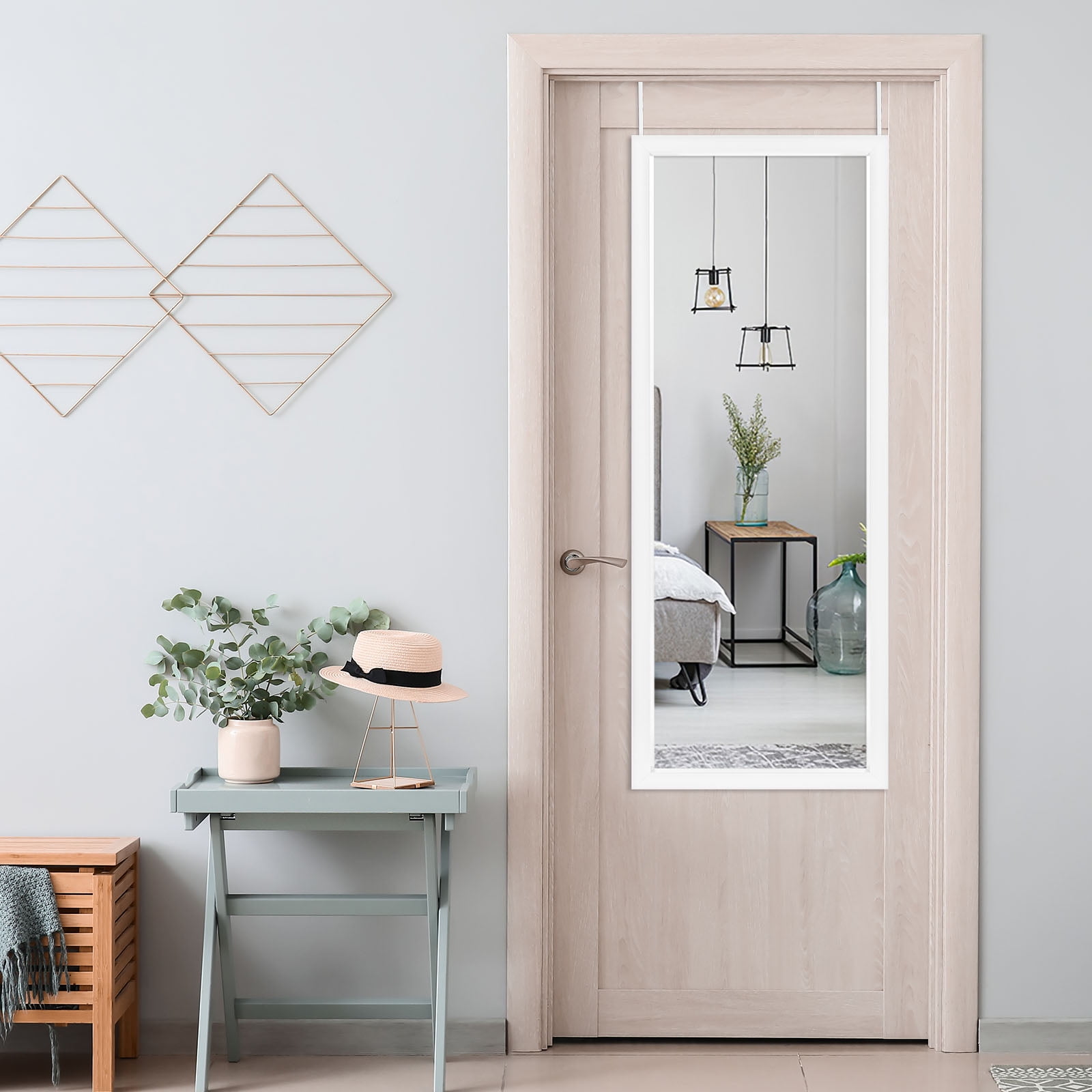 NeuType 43" x 16" Full Length Over The Door Hanging Mirror for Bedroom