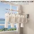 thumbnail image 3 of Tendedero Retráctil de Uso Rudo, Cuerda de Acero Inoxidable, Tendedero de Pared Invisible para Ropa Pesada, Ahorra Espacio en Interior, Exterior, Balcón (Gris), 3 of 4