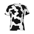 thumbnail image 4 of Vsdgher Milk Cow Print Men's Dry Fit Mesh Athletic Shirts Moisture Wicking Tennis T-Shirt Tops, 4 of 9