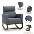 thumbnail image 3 of AVAWING Living Room Rocking Chair, Rocker Fabric Padded Seat Modern Adult Armchair, Solid Wood, Gray, 3 of 7