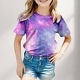 thumbnail image 2 of Space Galaxy Shirts Toddler Girls 3D Print Graphic Tees Short Sleeve Casual Loose Crewneck T-Shirt Funny Colorful Shirt Soft Breathable Summer Clothing 3-4 Years, 2 of 4