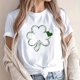 thumbnail image 4 of Camiseta de Manga Corta de Cuello Redondo Impresa de Primavera Superior de las Mujeres, Mezcla Ligera de Poliéster para Uso Diario Y de Fiesta Casual, 4 of 9