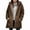 Coffee, variant on Admvng Winter Coats For Women Loose Hooded Warm Long sleeved Thickened Fleece Lambskin Jacket Winter Clothing For Women S-2XL