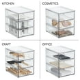 thumbnail image 5 of mDesign Plastic Stackable 3-Drawer Kitchen Storage Organizer - Clear, 5 of 7