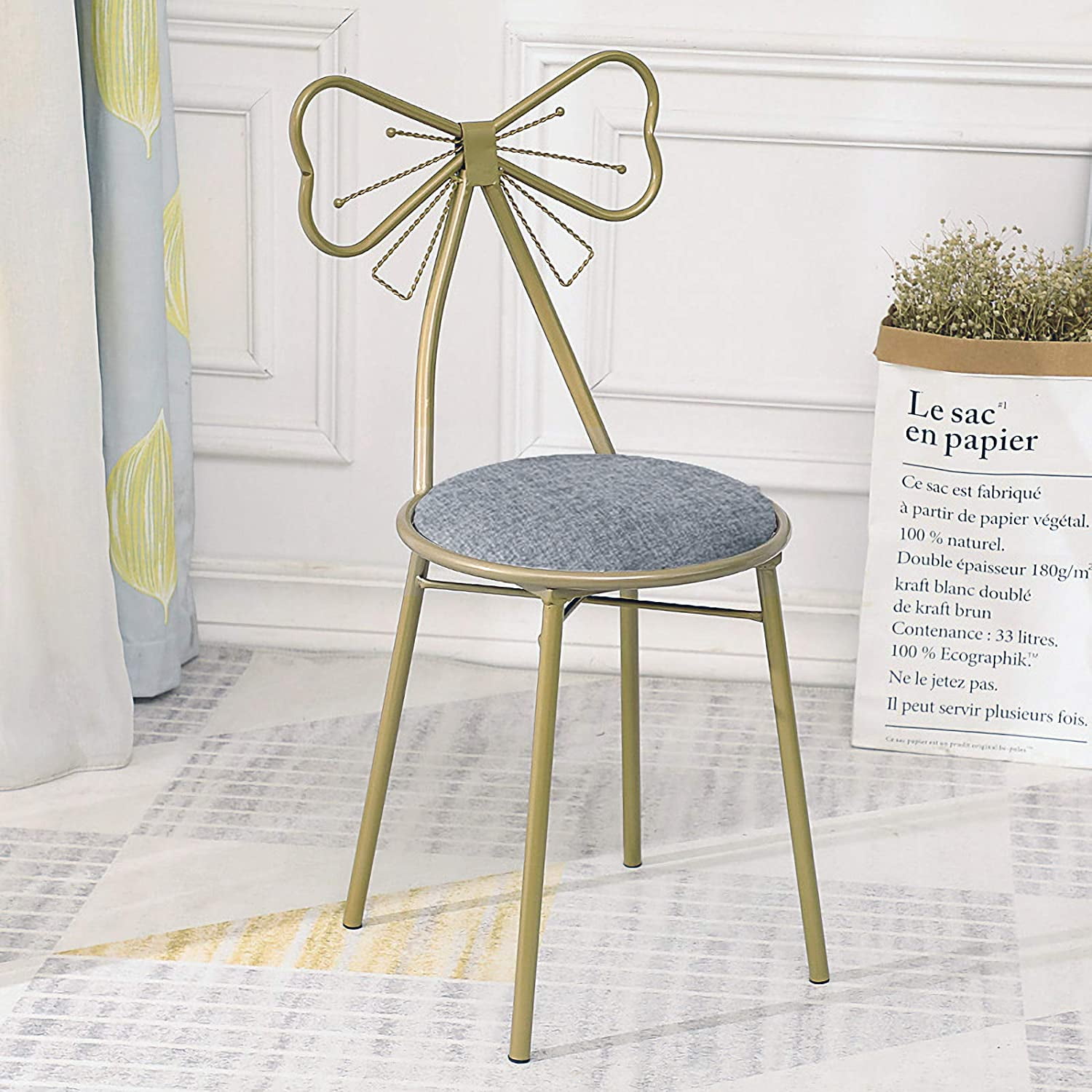 Salonmore Bow Shaped Vanity Chair Iron, How To Make A Vanity Stool