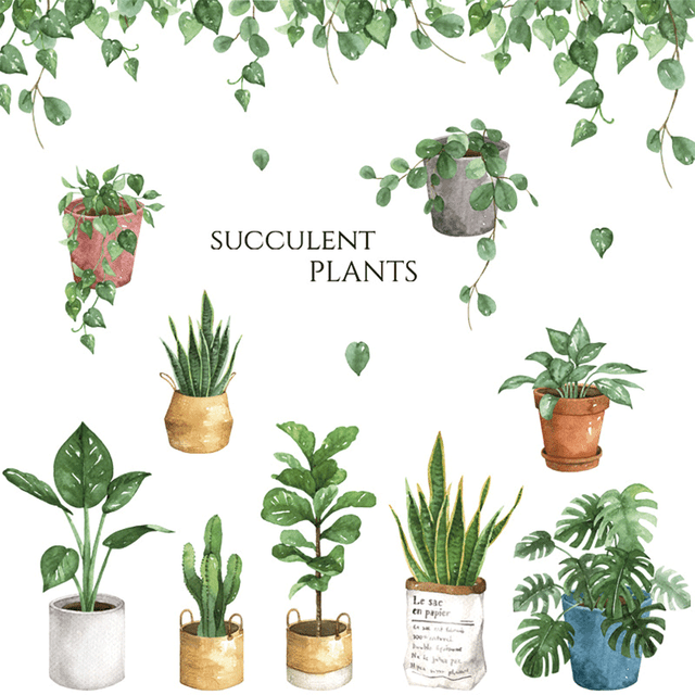 Decalmile Vinilos Decorativos Árbol Hoja Plantas DIY Pegatinas de Pared Dormitorio Sala de Estar TV Decoración de Puerta de Pared