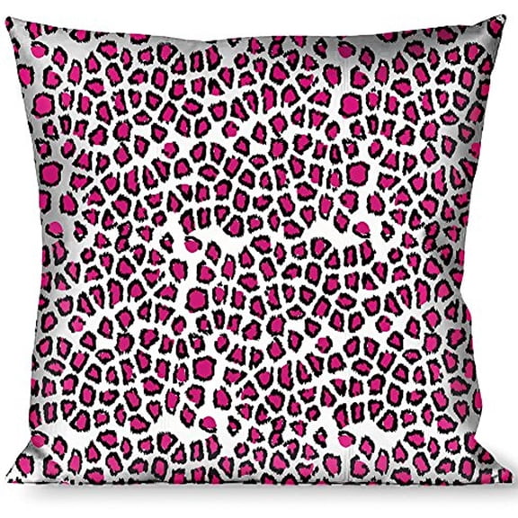 Buckle-Down Throw Pillow - Leopard White Fuchsia