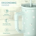 thumbnail image 3 of Vaso SANDJEST con mango de acero inoxidable Daisy de 40 onzas, 3 of 8