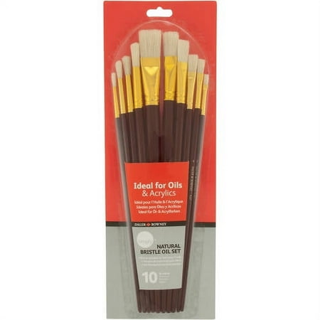 Daler-Rowney Simply Brown Nylon Detail Brush Set, 10 Piece