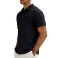 thumbnail image 4 of BangWanChi Mens Linen-Blend Fabric Half-Button Placket T-Shirts Man Solid Color Casual Short Sleeved Lapel Blouses T-Shirt, 4 of 6