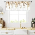 thumbnail image 2 of Eucalyptus Leaves Kitchen Curtain Valance 54W x 18H Rod Pocket Orange Brown Botanical Farmhouse Rustic Autumn Fall Window Treatment for Living Room Bedroom Bathroom, 2 of 6