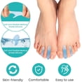 thumbnail image 4 of 12-Pack Gel Toe Separators - Bunion Pads – Toe Spacers for Overlapping Toes Straightening for Men and Women (4L+8S, Transparent Blue), 4 of 7