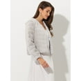 thumbnail image 3 of DARING DIVA Women's Long Sleeve Collarless Shaggy Soft Faux Fur Coat S Light Gray, 3 of 6
