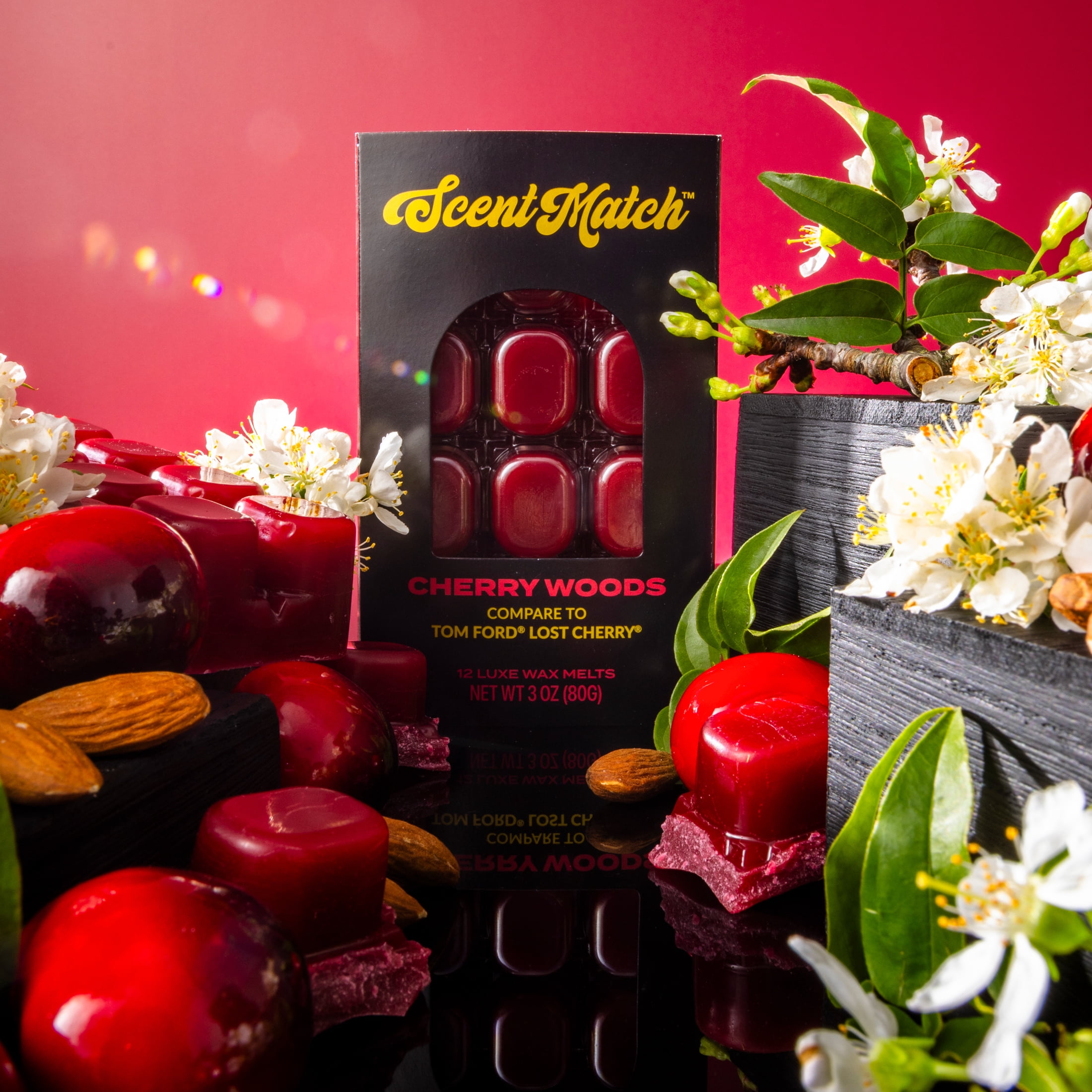 3 pack) IllumiScents ScentMatch, 3 oz Wax, Melts Cherry Woods