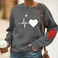 thumbnail image 2 of Enjoytime Sweatshirts for Women Trendy Print Long Sleeve Pullover Tops Fall Winter Fashion Casual Sweatshirt Dark Gray S, 2 of 5