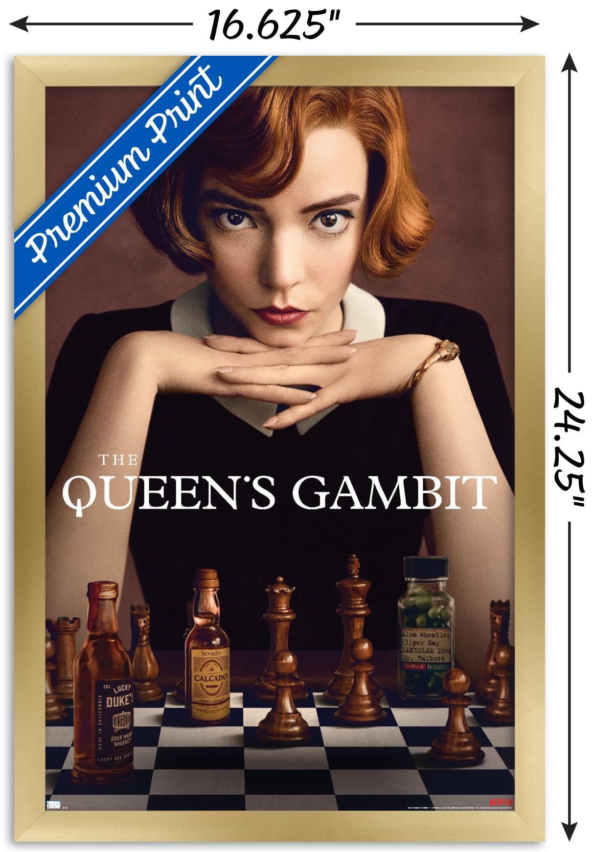 Trends International Netflix The Queen's Gambit - Key Art Framed Wall  Poster Prints White Framed Version 22.375 X 34 : Target