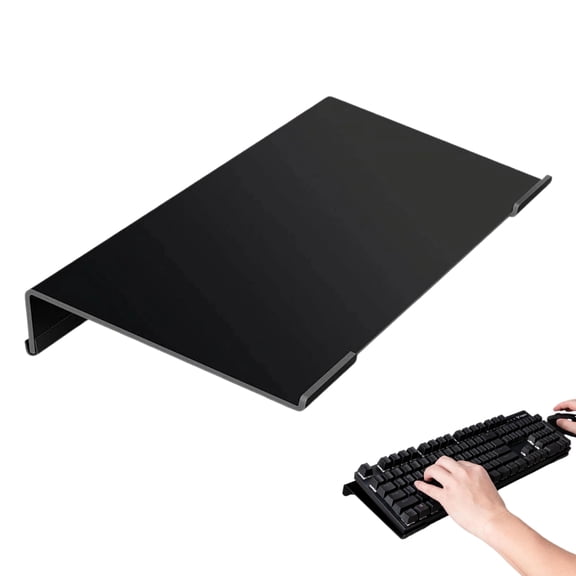 Acrylic Computer Keyboard Stand for Desk, Heavy Duty Keyboard Riser Tilt Lift, Keyboard Holder for Desktop, Desk Keyboard Lifter, 1 Pcs, 17x5.7x1.2"