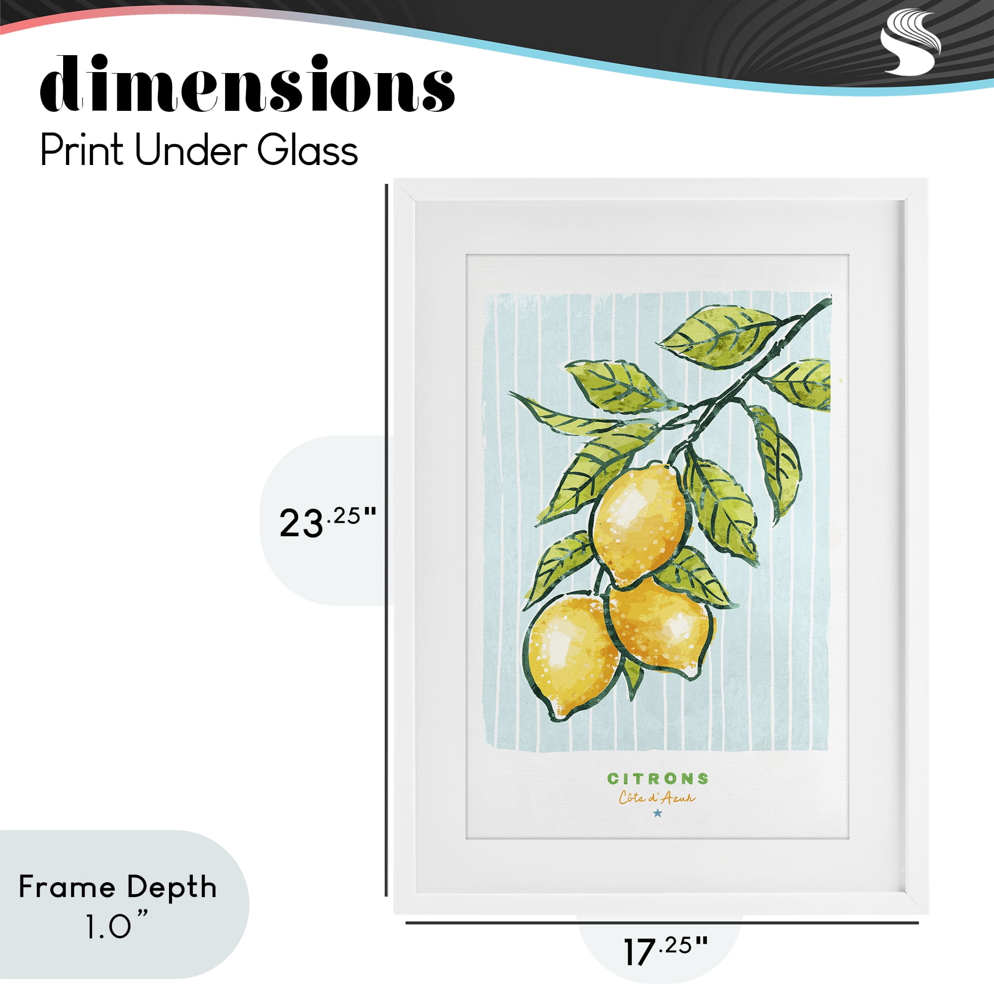 Stupell Industries Modern Bistro Lemons White Framed Print Under Glass, design by Chad Barrett