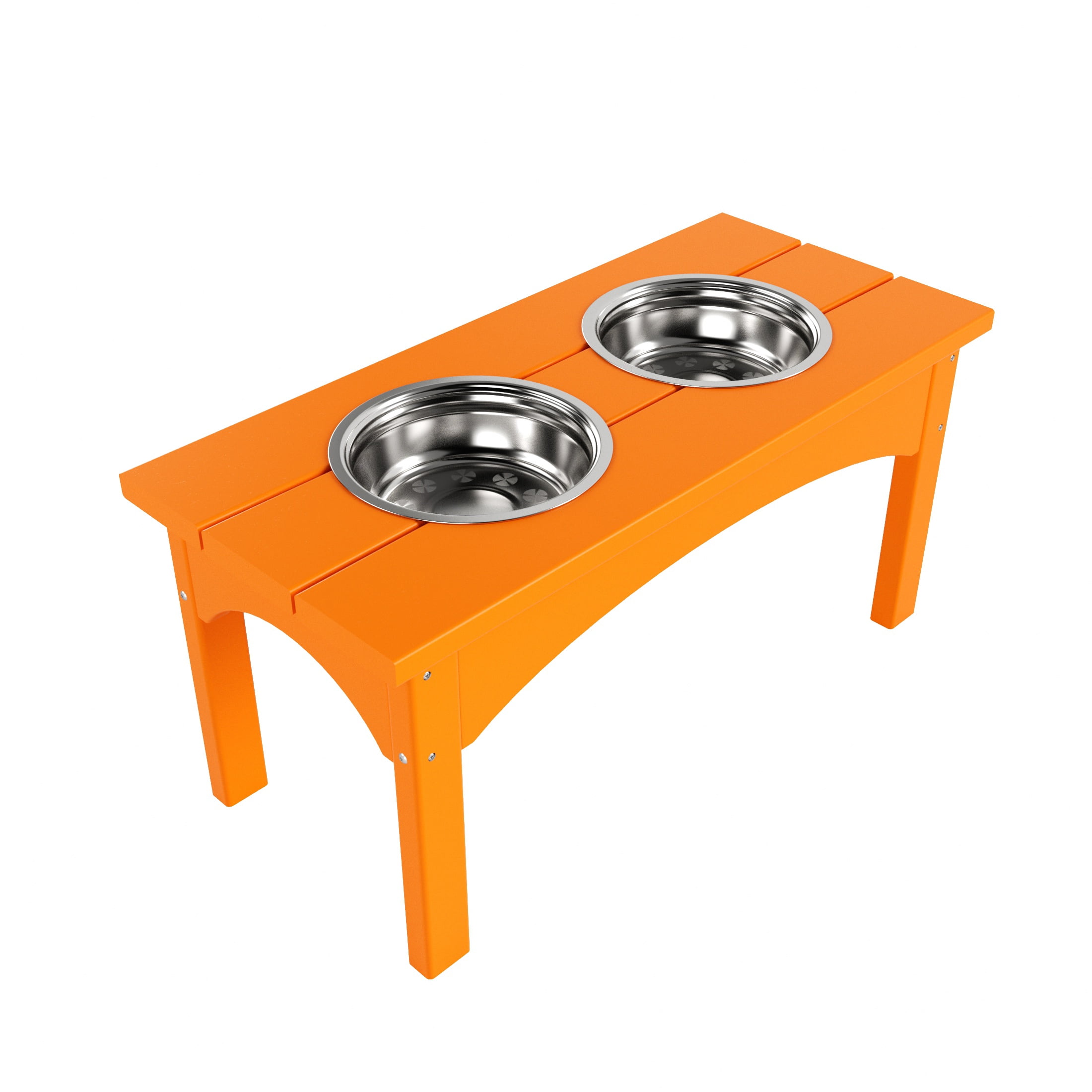 WestinTrends Elevated Modern Pet Stand Feeder for Cats & Dogs Puppy, Removable stainless steel bowls, UV and Weather Resistant