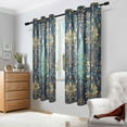 thumbnail image 2 of Yayeee Window Curtains Light Filtering 63"x42" Grommet Panel Pair Home Living Room Decor, Navy Blue Peacock Pattern, 2 of 7