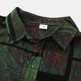 thumbnail image 4 of wendunide Polos pour Hommes Chemise Décontractée Imprimée Géométrique Manches Courtes Col Rabattu Vert m, 4 of 6