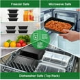 thumbnail image 5 of 50 Pack (100-Piece) 32 oz Meal Prep Containers Reusable with Lids, Sturdy Leakproof & Food Safe, Microwave, Freezer, Dishwasher Safe Prep Containers, To Go Take Out Plastic Food Storage, 5 of 8