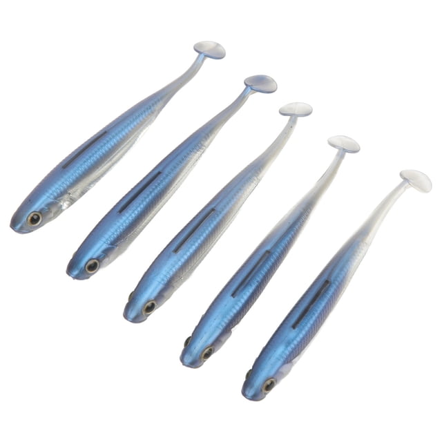 5 uds señuelo de pesca suave bobina de cola agrandada fácil uso cebo de pesca de simulación portátil para pescador azul