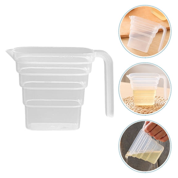 DEEPCRAFF Kitchen Baking Tool, Clear PP Measuring Cup, Large Capacity, Easy to Use, 2Pcs
