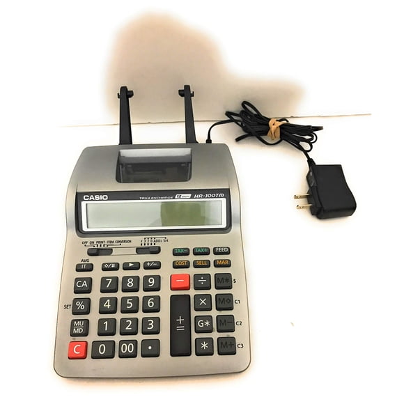 Calculadora de impresión Casio HR-100TM de 2 colores y 12 dígitos