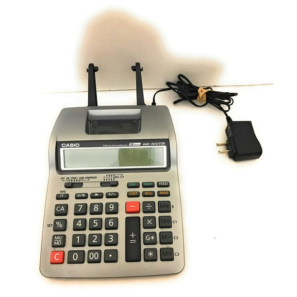Calculadora de impresión Casio HR-100TM de 2 colores y 12 dígitos