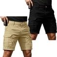 thumbnail image 3 of GrmtClth Cargo Shorts For Men 2 Pack Quick Dry Relaxed Fit Outdoor Work Shorts Multiple Cargo Side Pockets Dual Tone Pack Gardening Hiking Walking Pants Complexion 2XL, 3 of 7