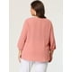 thumbnail image 5 of Women's Plus Size Work Round Neck Ruffle Chiffon Blouse Top Pink 3X, 5 of 6