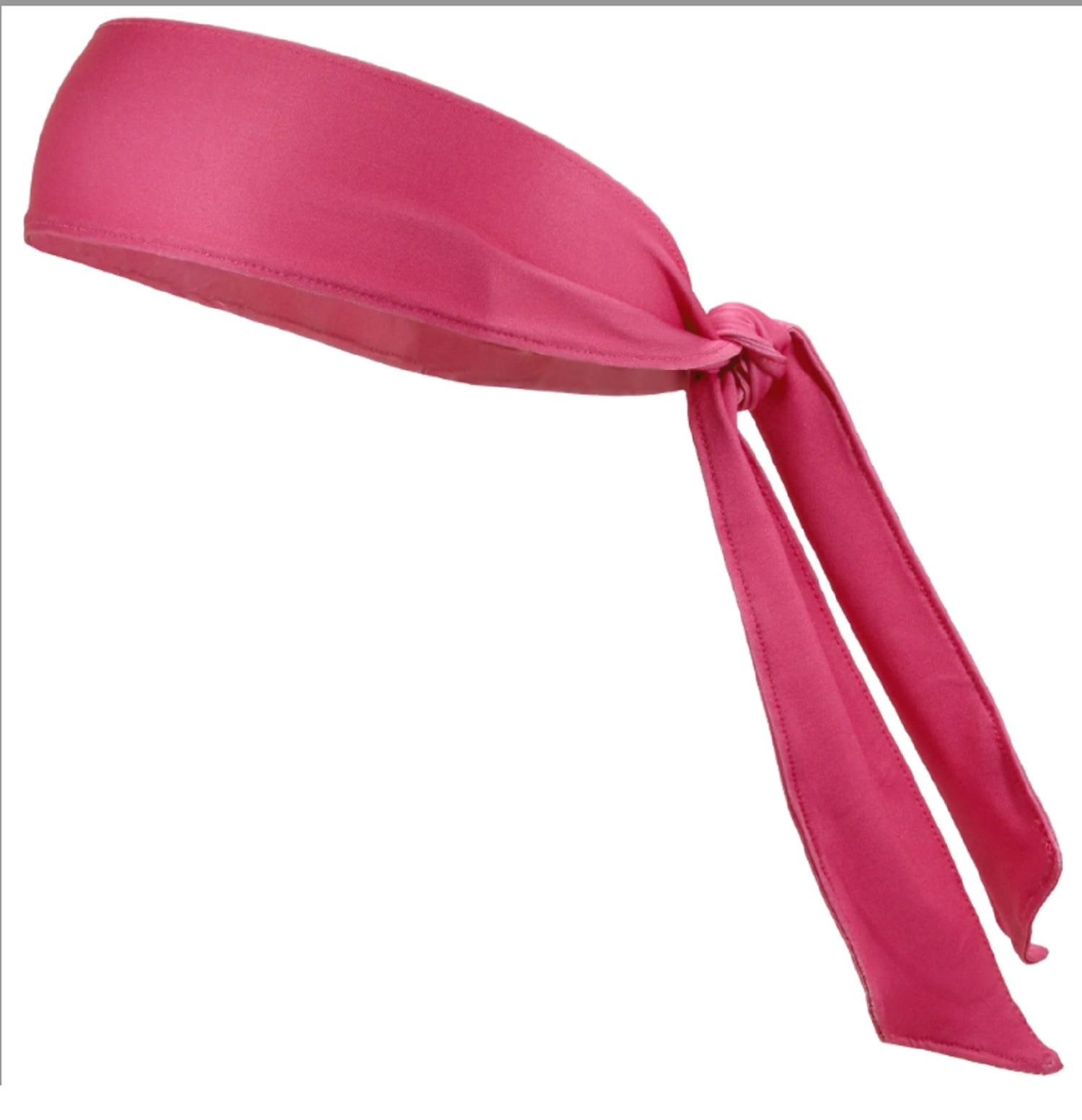 Kenz Laurenz Tie Back Headband Moisture Wicking Athletic Sports Head Band Pink