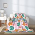 thumbnail image 2 of Throw Blanket for Couch Sofa and Bed, Tropical plants Super Soft Plush Throw Blanket, Fuzzy Cuteness Comfy Warm Washable Flannel Blanket & Throws for All Season 60"x50", 2 of 5