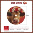 thumbnail image 3 of Daiia White And Red Daisy Cow Drawing Merry Christmas Tree Skirt , Xmas Large Lace-up Tree Skirt, Santa Snowflakes Rustic Home Decorations New Year Party Farmhouse Decor-48", 3 of 7