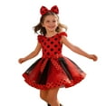 thumbnail image 4 of sususu Pink Flower Girl Dress Girls Polka Dot Tutu Skirt Layered Party Dress With Bow For Pretend Play And Dress&nbsp;Up Clothes for Girls, 4 of 4