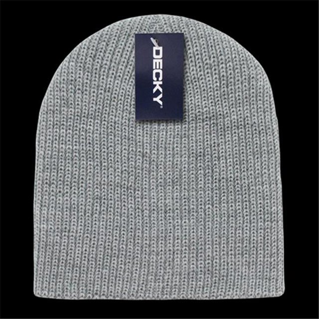 Decky 608-HGY GI Cuffless Watch Caps, Heather Grey