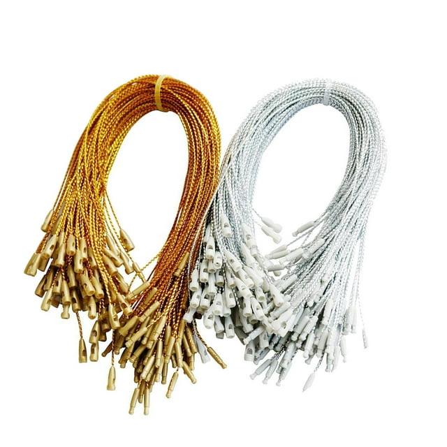 200 unidades de cordón para colgar adornos navideños, cuerdas festivas precortadas para libros, Oro y plata