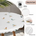 thumbnail image 3 of Skiing Round Tablecloth for 45-54 Inch Tables,Fitted Table Cover with Elastic Edge,Winter Snow Ski Sports Cartoon Boys Girls Skier Waterproof Outdoor Table Cloth Protector for Patio Garden Dinner, 3 of 9