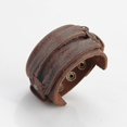 thumbnail image 2 of Pulsera de cuero marrón de los hombres antiguos, pulsera de cuero pulsera hecha a mano joyería, 2 of 5